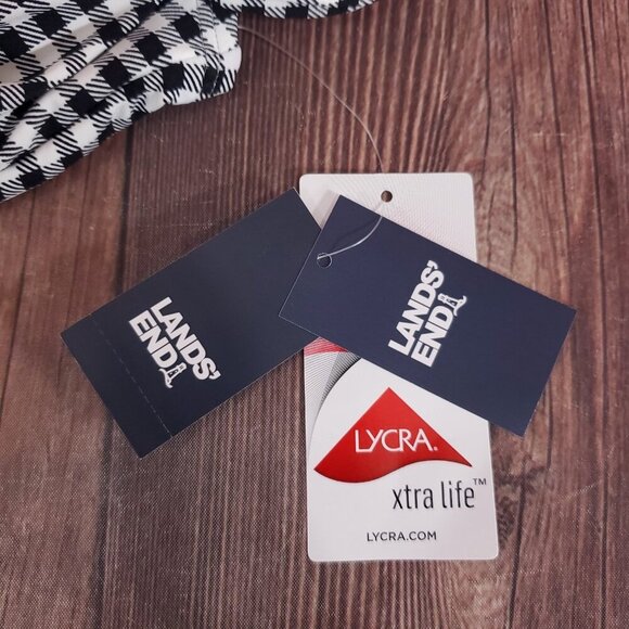 NWT Lands End Womens Size 12 Black White Gingham Swim Dress Bathing Suit - Picture 10 of 16